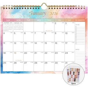 Lbylyhxc 2026 Calendar - Includes January 2026 to June 2027-18 Monthly Wall Calendar 2026, 11 x 8.5 Inches.Thick Paper with Julian Dates and Block for New Year and Christmas Presents (Wall Calendar 2026-2027 Colorful), Pack of 3