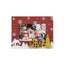 kennethan Christmas Red Frame 4x6 Picture Frame with Gold Christmas Tree Decoration 1 Pack Wooden Frame with Glass can Display 4x6 Picture on the Table(Red with Gold Christmas Tree Decoration)