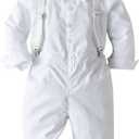 IBTOM CASTLE Toddler Boys Baptism Outfit Baby Dress Shirt Set with Bow Tie Gentleman Suits Wedding (12-18 Months, White)