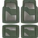 Cat DiamondShield Rubber Floor Mats for Cars Trucks SUV, All Weather Protection, Front and Rear Car Mats with Heel Pad & Anti-Slip Backing, Universal Trim-to-Fit Rubber Floor Mats for Car, Green