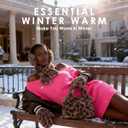 Gifts Sets for Women-5 Piece, Faux Fur Bucket Hat and Glove Set, Valentines Gifts for Her Wife Sister Girlfriends (Leopard Print Light)