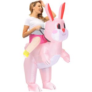 Inflatable Easter Bunny Costume Blow up Rabbit Costume Rabbit Mascot Suit Fancy Dress