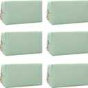 Bridesmaid Proposal Gifts Letter Cosmetic makeup bag bulk for Wedding Party Favors Bachelorette party decorations Toiletry Organizer Bag Makeup Case Gift (6, sage green)