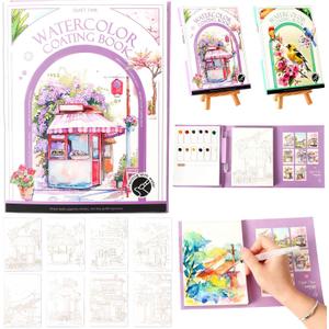 2026 New Creative Stress Relief Kit Watercolor Workbook, DIY 3-Fold Watercolor Painting Pad for Beginners & Enthusiasts, All-in-One Travel Art Kit (A Set)