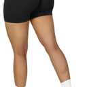 SUUKSESS Women Seamless Booty Shorts Butt Lifting High Waisted Workout Shorts (Small, 3" Black)