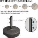 22L Water Filled Patio Umbrella Base Heavy Duty HDPE Outdoor Umbrella Stand with Dual Locking Knobs, Weather Resistant Holder for 6-10FT Umbrellas, Black