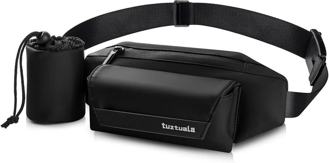 Fanny Pack Compatible with Ray Ban Meta Accessories, Waist Pack for Ray-Ban Meta Wayfarer/Skyler/Headliner Charge Case, Leather Waist Bag for Men & Women, Fits Glasses Case & Phone, Up to 41"