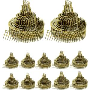 QWORK Siding Nails, 4200 Count 1-1/2-Inch x .083-Inch Collated Wire Coil Siding Nails,15-Degree Full Round Head