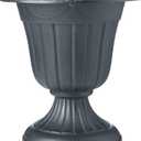 Arcadia Garden Products PL00GY Classic Traditional Plastic Urn Planter Indoor/Outdoor, 16" x 18", Gray