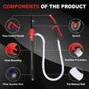 Electric Fuel Transfer Pump Powered, 2.2GPM Portable Fluid Transfer Siphon Pump with Oil Pipeline, Battery Gas Pumps with Adjustable Flow Control Nozzle for Car Gas Can/Gasoline/Water/Oil