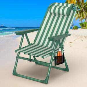 Suteck Backpack Beach Chair, 6-Position Reclining Chairs with Cooler Bag, Oversized