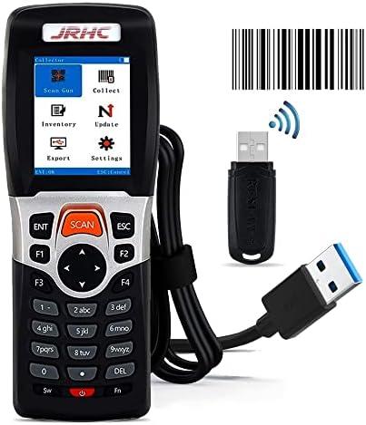 Wireless Barcode Scanner JRHC Inventory Scanner Collector Portable Data Terminal Inventory Device USB Barcode Scanner 1D PDT with 2.2 Inch TFT Color LCD Screen for Store, Supermarket, Warehouse