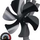 Tomersun Wood Stove Fan Heat Powered Stove Fan Heater Fireplace Fan for Pellet/Wood Burner/Fireplace, with Thermometer (Large)