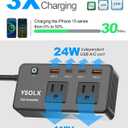300W Car Power Inverter - YSOLX Dual DC 12V to 110V AC Car Outlet Adapter to Wall Plug, 24W Fast Charging USB-C&USB-A, Portable Charger Converter with for Laptops, Phones