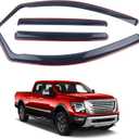 DOLKSN Smoke Black in-Channel Window Visor Window Deflectors Rain Guards Compatible with 2017-2024 Nissan Titan Crew Cab 4-Piece Set