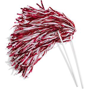 Anderson's Metallic Maroon and White Foil Textured School Spirit Shakers, Cheerleader Pom Poms, Football, Basketball, Homecoming Squad, Team, Party, Dance, Club, Performance, Celebration Pack of 10