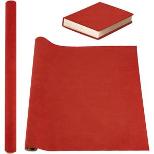 OLYCRAFT 39.4x16.9 Inch Notebook Binding Cloth - FireBrick Red Bookcover With Imitation Leather Surface and Paper Backed - DIY Protective Cover for Scrapbooking Album