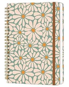 WLPFSAHF Spiral Journal Notebook for Women, Hardcover A5 College Ruled Notebook, 120 Pages, Thick Paper, Cute Lined Journal for School, Office & Work, 6 x 8.4 in
(Retro Green Floral)