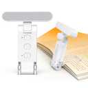 TechRise Book Light, 12 LED Clip-on Reading Light for Books in Bed, Rechargeable Reading lamp, Eye-Caring with Timer, 5 Color Temps & 6 Brightness, 80+ Hrs, Perfect for Kids, Book Lovers, Rectangular