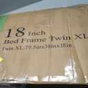 18 Inch Metal Twin XL Bed Frame with Steel Support, Noise-Free