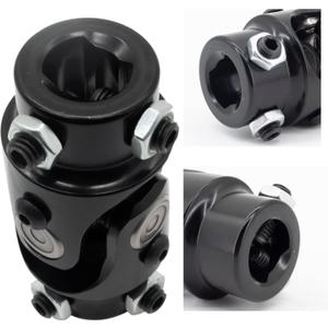 3/4" DD X 3/4" DD Steering U Joint Powder Coated Universal Steering Shaft Black