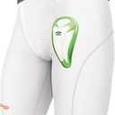 Shock Doctor Compression Shorts with Protective Bio-Flex Cup, Moisture Wicking Vented Protection, Youth Size (X-Large, White)