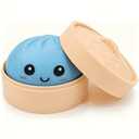 2Pcs Dumpling Squishies Surprise Pack, Slow Rising Stress Ball, Stretchy Fidget Sensory Toy for Anxiety Stress, Cute Squeeze Toy for Adults Teens (Blue+Pink)