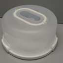 NVAZIOP Large 10 Inch Cake Carrier Keeper Stand with Handles and Lids Container for Transport Cake Holder Tray with Cover Round Cupcake Storage Kitchen Cooking Box (White)