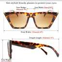 FEISEDY Vintage Square Cat Eye Sunglasses Women Trendy Cateye Sunglasses B2473