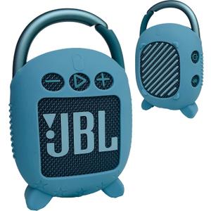 JCHPINE Silicone Cover Case for JBL Clip 4 Portable Bluetooth Speaker, Protective Carrying Case for JBL Clip 4 Portable Bluetooth Speaker Stand Up Holder (Blue)