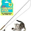 Forever Stick - The Unbreakable Cat Wand Toy, Durable Cat Toy Wand, Extra Long Cat String Toy, Cat Fishing Pole Toy for Bored Indoor Adult Cats, Cat Stick Toy, Cat Feather Wand, Cat Teaser Wand