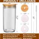 DWTS DANWEITESI Glass Cups with Lids and Straws,24 oz Smoothie Cup with Lid and Straw-Boba Mason Jar,Matcha Cup Wide Mouth Reusable Drinking Glasses,Iced Coffee Cups Glass,Vasos De Vidrio4 Pack