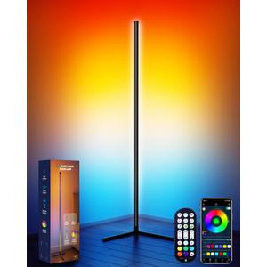 Smart RGB Corner Floor Lamp, APP & Voice Control, 16 Million Color Changing LED Light with Remote, Dimmable Ambient Lighting for Bedroom, Living Room, Game Room