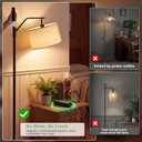 Kimjo Rechargeable Cordless Standing Floor Lamp with Linen Shade | 4000mAh Removable Battery, Remote Control, Timer, Dimming, Tall Lamp Modern for Bedroom Reading Living Room Hoom Decor