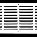 HVAC Premium 32'' x 12'' [Duct Opening] Flat Stamped Steel Return Air Grille - Sidewall and Ceiling - HVAC Vent Duct Cover - White [Outer Dimensions: 33.75''w X 13.75''h]