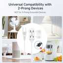 [ETL Listed] Cable Matters 2-Pack 16 AWG 2 Prong Extension Cord 6 ft, 13A 3-Outlet Extension Cords with Tamper Guard, 13 Amp, 1625 Watts, White