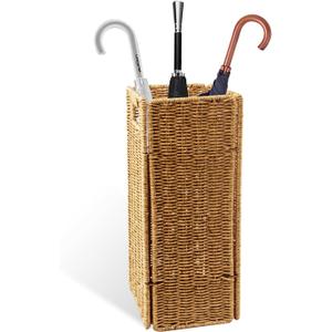 Rattan Umbrella holder, Hand Woven Umbrella Holder for Entryway, Indoor Umbrella Rack Organizer Freestanding, Umbrella Bucket Fits Mudroom, Walking Canes, Home, Office