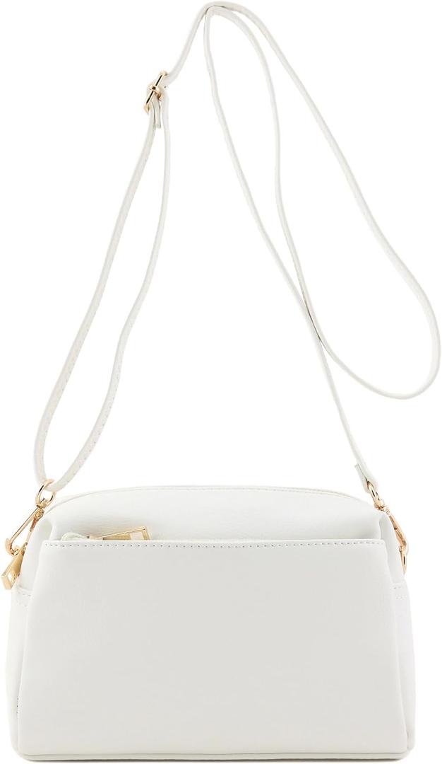 FashionPuzzle Triple Zip Small Crossbody Bag