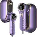 Portable Travel Steamer, 1200W Handheld Fabric Steamer for Clothes, 4Modes with LCD Display, Powerful Wrinkle Remover for Home & Travel, 150ml Water Tank, 10S Fast Heat-Up, 180Swivel Handle, Purple