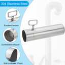 PATIKIL 2.36 Inch Stove Pipe with Damper, 2Pcs 304 Stainless Steel Thickened Tent Stove Chimney Pipe Outdoor Camping Stove Vent Smoke Exhaust, 8.66 Inch Length