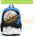 Youth Soccer Bag-Soccer Backpack&Backpack for Football Basketball,with Ball Compartment Separate Cleat Package (DeepBlue)