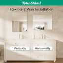 TokeShimi 24x36 Frameless Bathroom Mirror, Vanity Bathroom Mirror for Wall Shatterproof Modern Rectangle Mirrors for Bedroom, Living Room, Entryway, Home Gym, Entryway