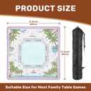 Mahjong Mat 31.5" x 31.5" Tropical Palm Trees Sailing Boat Pink Blue Pastel Design Non-Slip Noise Reduction Mahjong Tiles Table Cover for Dominoes Poker Card Board and Tile Games