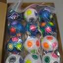 12 Pack Rainbow Puzzle Ball Magic With 2 Pcs Pouches Fidget Toy for Boys and Girls Speed Cube Funny Stress Reliever for Kids Teen and Adults (White, Blue)