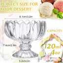 Mumufy 24 Pcs 4 oz Tulip Footed Small Dessert Cups Set Clear Glass Dessert Bowls Mini Ice Cream Sundae Bowls Serving Trifle Dish Cute Parfait Glasses for Fruit Salad Cocktail Condiment Holiday Party, Size in capacity: approx. 4 oz/ 120 ml