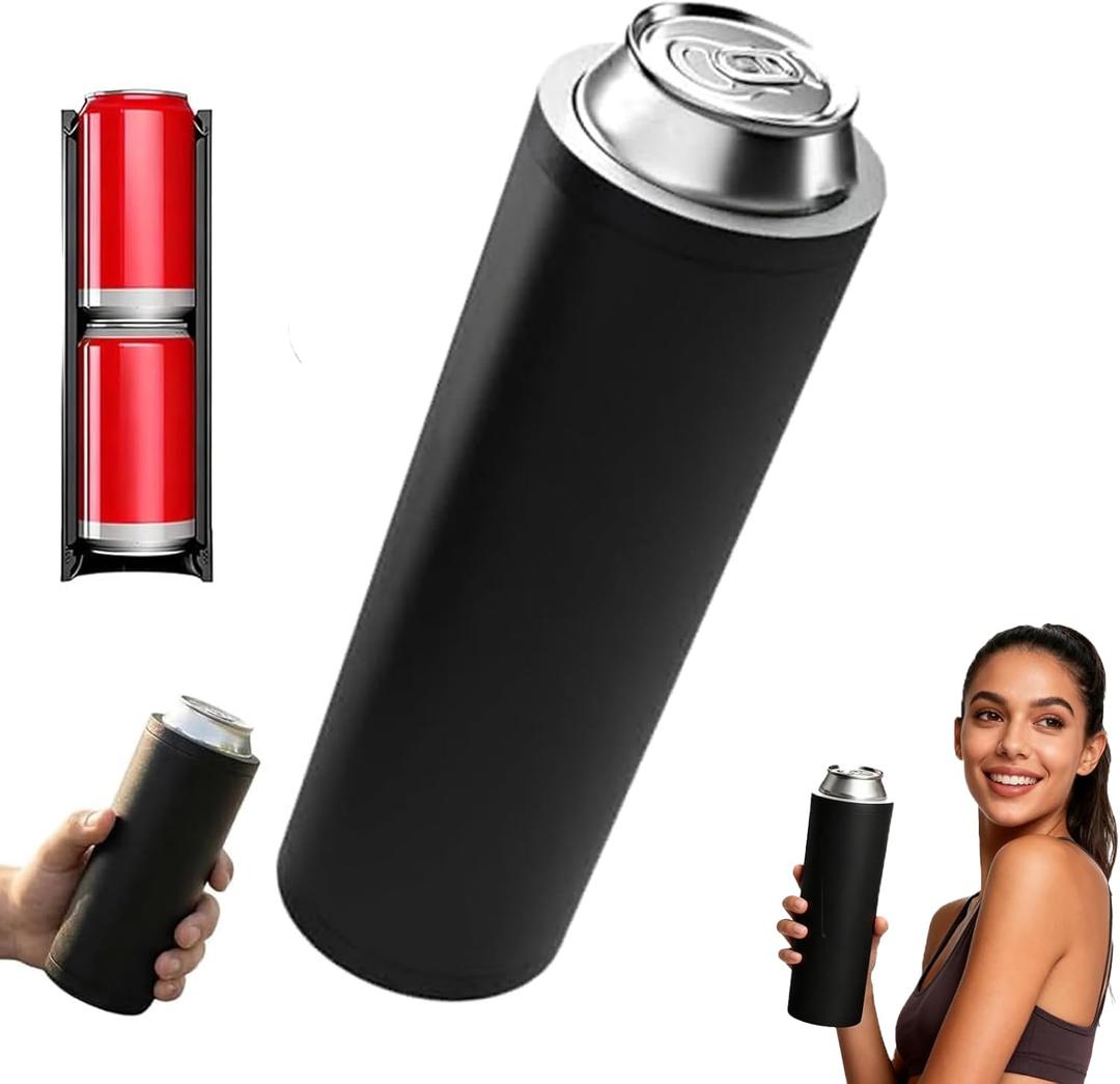 Double Tactical Reload Can Holder - Ultra Chill System, Assault Tactical Insulation Sleeve Fits Two 12oz Slim Cans, 3D Printed for Beer Soda Drinks, Easy Reload for Parties Tailgates (1, Black)
