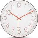 Bernhard Products Rose Gold Wall Clock 12 Inch Silent Non-Ticking Quality Quartz Battery Operated Easy to Read Decorative Modern Design for Home/Office/Kitchen/Bedroom/Living Room (Rose Gold)