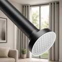 ALLZONE Tension Curtain Rods for Windows 40 to 157 Inches, Extra Long Curtain Rods No Drilling, No-Slip Tension Rod Hold Up to Heavy Drapes, Perfect for Bathroom, Bedroom, Patio & Room Divider, Black