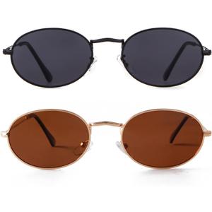 GIFIORE Oval Sunglasses Vintage Retro 90s Sunglasses Trendy Designer Glasses for Women Men