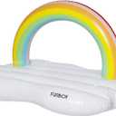 FUNBOY Giant Inflatable Luxury Rainbow Cloud Island Daybed Pool Float, Floating Bed, Two Cup Holders, Luxury Float for Summer Pool Party and Entertainment